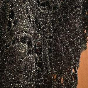 Black and silver holiday jacket/ Shaw